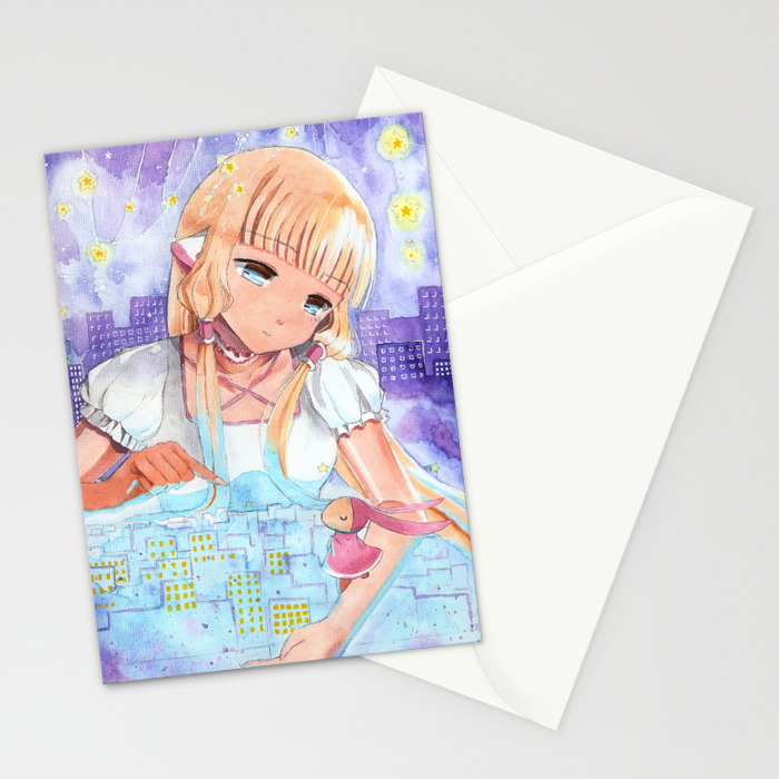 Wallpaper Chobits Chii Fanart Print Stationery Cards By Sayuui Society6 Desktop Wallpaper