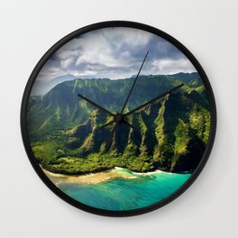 Island of Kauai, Hawaiian Islands Wall Clock | Island, Turquise, Curated, Beautiful, Islands, Volcano, Hawaiianislands, Kauai, Landscape, Islandofkauai 