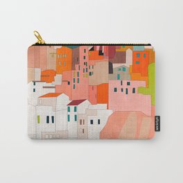 cinque terre Carry-All Pouch | Curated, Southeurope, Landscape, Shapes, Holiday, Painting, Art, Italian, Summer, Europe 