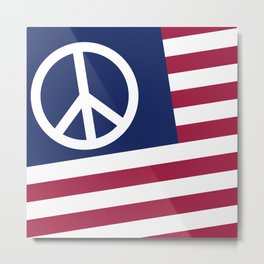 Peace and Love USA Flag Metal Print | Woodstock, Vintage, Pop Art, Graphicdesign, Love, Peace, Hippie, Graphic Design, Political 