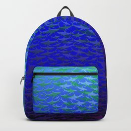Sharks In Deep Water. Backpack | Water, Scuba, Abstract, Fish, Digital, Animal, Shark, Vector, Graphicdesign, Ocean 