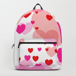 Flying Hearts pink red color Backpack | Heart, Many, Geometric, February, Red, Pattern, Love, Design, Geometry, Modern 