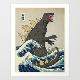 The Great Godzilla off Kanagawa Kunstdrucke