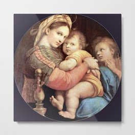 Raphael's Madonna della Sedia 1518 Metal Print | Famous, Masterpiece, Beautiful, Museum, Artwork, Vintage, Painting, Artist, Classic 