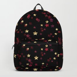 The night sky. Stars Backpack | Redstar, Golden, Holiday, Creative, Abstract, Sky, Art, Shiny, Background, Yellow 