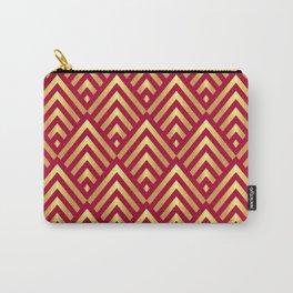 Art Deco red gold striped fans pattern Carry-All Pouch | Newartdeco, Red, Gold, Artdeco, Largescale, Graphicdesign, Pattern, Goldred, Retro, Redgold 