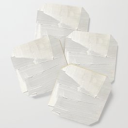 Relief [1]: an abstract, textured piece in white by Alyssa Hamilton Art Coaster