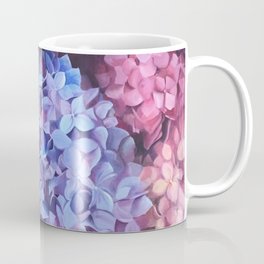 Hydrangeas Coffee Mug | Purple, Pinkflower, Blooms, Purpleflower, Oilpainting, Blossom, Originalart, Painting, Hydrangeas, Square 