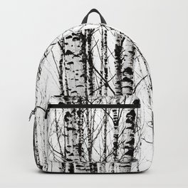 Birch Trees White On White Backpack | Landscape, Winter, Branch, Black And White, Twig, Black, Nature, Natural, Trees, Forest 
