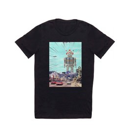 Robot in Town T Shirt | 70S, Collage, Retro, Retrofuture, Surrealism, Kids, Anime, Robot, California, Sci-Fi 
