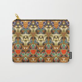 Regal Gold Red and Blue-Gray Faux Jacquard Pattern Carry-All Pouch | Goldbrowncream, Tapestry, Goldredblue, Contemporary, Ancient, Goldabstract, Goldpurple, Textiles, Japanese, Jacquard 