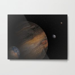Remembering Endor Metal Print | Acrylic, Digital, Planet, Space, Painting 