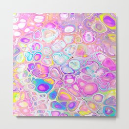 Unicorn Cells Metal Print | Pink, Unicorn, Fluidacrylic, Painting, Beautiful, Bubbles, Colourful, Acrylicpouring, Pretty, Acrylic 
