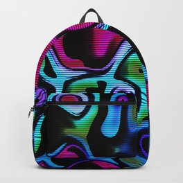 Fluorescent graffiti wall Backpack | Psychedelic, Fractal, Vibrant, Glow, Lines, Graphicdesign, Fantasy, Green, Party, Fluorescent 
