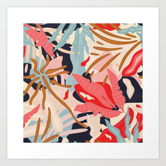 Colorful Tropical Jungle / Exotic Plants Art Print by matise | Society6