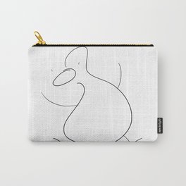 Minimalistic Duck Carry-All Pouch | Black and White, Digital, Illustration 