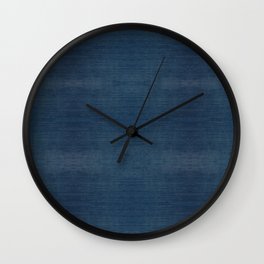 501 ORIGINAL BLUE DENIM Wall Clock | Darkblue, Woven, Texture, Rustic, Solid, Denim, Jeans, Barbaramoffett, Countrywestern, Contemporary 