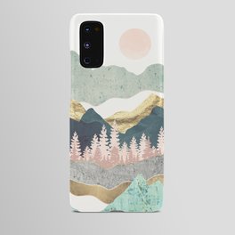 Summer Vista Android Case | Forest, Watercolor, Nature, Aqua, Digital, Wanderlust, Vista, Gold, Curated, Mint 