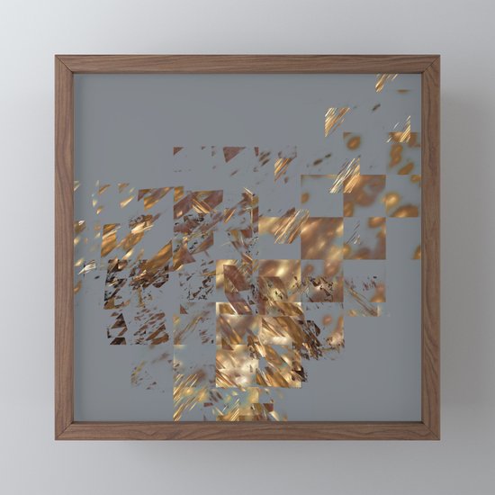 Bronze On Gray Square Abstract Society6 Decor Geometry Framed