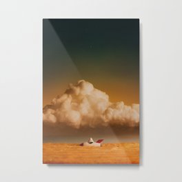 Stranded Astronaut Metal Print | Water, Digital Manipulation, Ocean, Astronaut, Cumulonimbus, Cute, Field, Color, Castaway, Cuteastronaut 