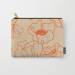 California Poppies Carry-All Pouch | Usa, Bloom, Orange, Pattern, Drawing, Field, Poppy, Modern, Plants, Flower 