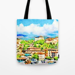 L'Aquila: landscape with buildings Tote Bag