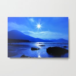 Beach In Blue Metal Print | Coast, Irish, Seascapes, Photo, Blue, Coastal, Landscape, Sea, Ireland, Sun 