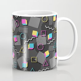 Welcome to the 90s Coffee Mug | Graphicdesign, Retro, 90S, Memphis, Cyan, Digital, Art, Geometric, Cube, Abstract 