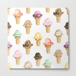 Ice Cream Metal Print | Mint, Icecreamshopdecor, Icecreamstore, Chocolatechip, Icecreamshop, Painting, Kid, Food, Icecreamcones, Brownie 