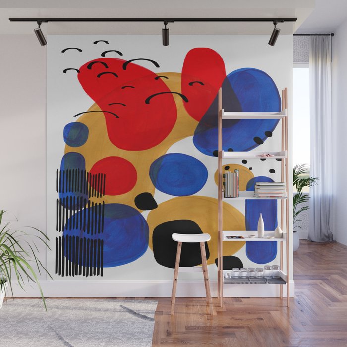 Modern Mid Century Fun Colorful Abstract Minimalist Painting