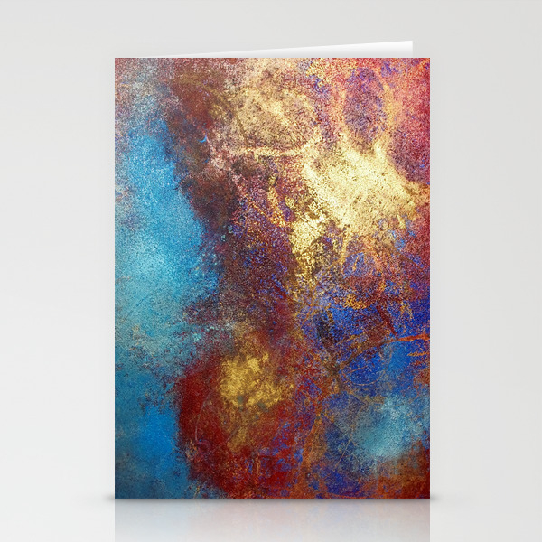 Philip Bowman Red Blue And Gold Modern Abstract Art Painting