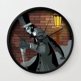 jack the reaper in the alley with a knife Wall Clock