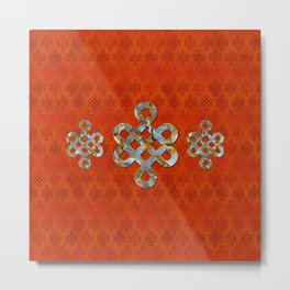 Decorative Marble and Gold Endless Knot symbol Metal Print | Graphicdesign, Buddism, Knotpattern, Luxury, Eternalknot, Stunning, Goodluckcharm, Godl, Auspicious, Spiritual 