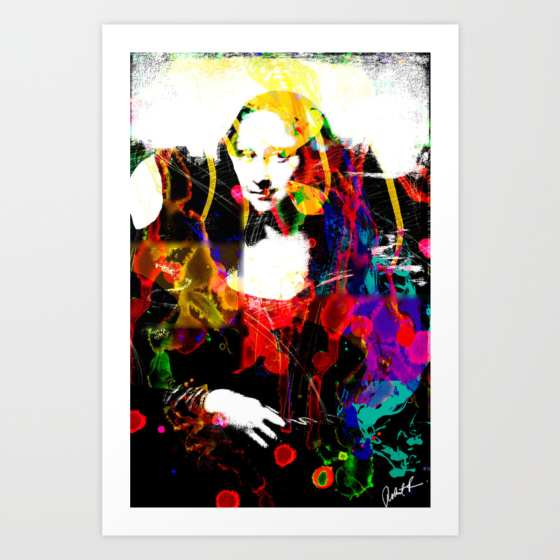 Mona Lisa Watercolor Large Pop Art Painting Modern Abstract Art