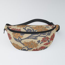 Vintage victorian floral upholstery fabric light background Fanny Pack