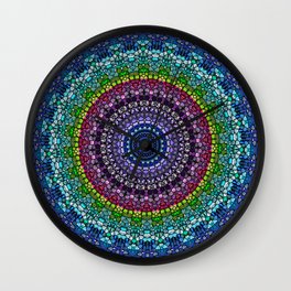 Magical Gems Kaleidoscope Wall Clock | Mandala, Graphicdesign, Gems, Kaleidoscope, Pattern, Digital, Rainbow, Abstract, Jems, Pop Art 