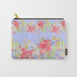 tropical hawaiian flowers periwinkle Carry-All Pouch | Periwinkle, Watercolor, Ishkabibblesdesigns, Hawaiian, Tropicalflowers, Hawaiianlei, Anthurium, Tropical, Hawaiianflowers, Aloha 
