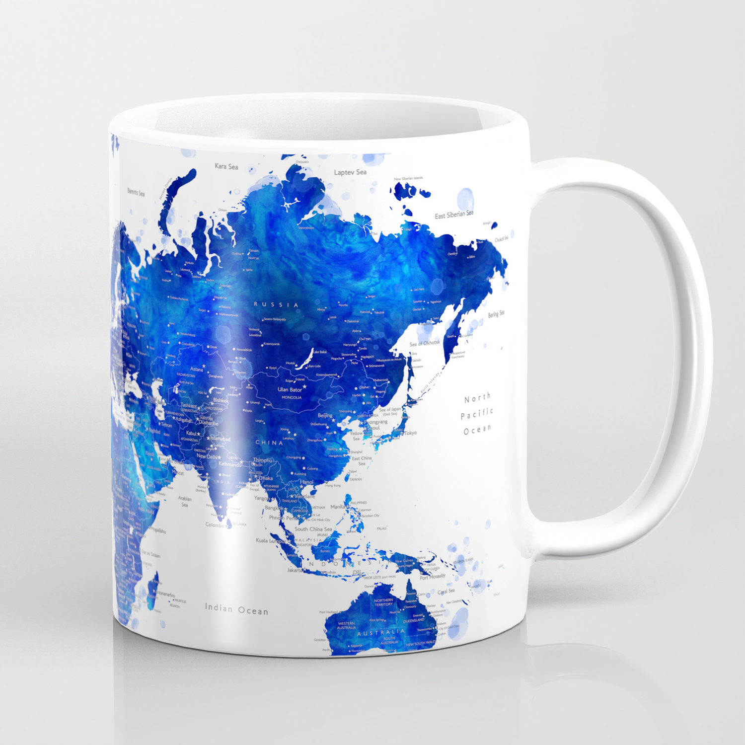 Get Wallpaper Navy Blue And Cobalt Blue Watercolor World Map With Cities For iPhone