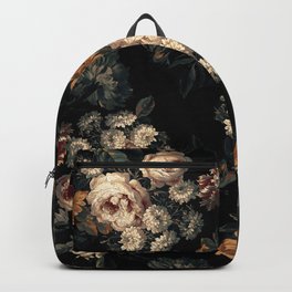 Midnight Garden XIV Backpack | Exotic, Leaf, Flowers, Botanic, Night, Painting, Floral, Leaves, Midnight, Tropical 