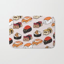 Sushi Persian Cat Badematte | Drawing, Illustration, Digital, Curated, Sushi, Cartoon, Persiancat, Graphite 