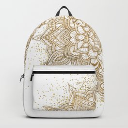 Boho golden sparkling mandala ornament Backpack | Bloomerydecor, Modernboho, Luxe, Boho, Spiritual, Positive, Bohowallart, Ornament, Graphicdesign, Trendy 