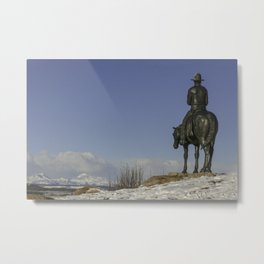 Cochrane Ranch Metal Print | Digital, Color, Rockymountains, Cochrane, Prairies, Landscape, Photo, Lifestyle, Ranch, Statue 