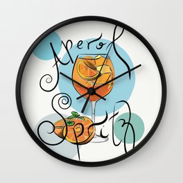 Aperol Spritz Wall Clock | Digital, Aperolspritz, Typography, Drinks, Graphicdesign, Retroretrodesign, Aperol, Vintage, Illustration, Pop Art 