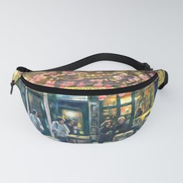 Shakespeare and Company night life painting by Bonnie Parkinson Fanny Pack