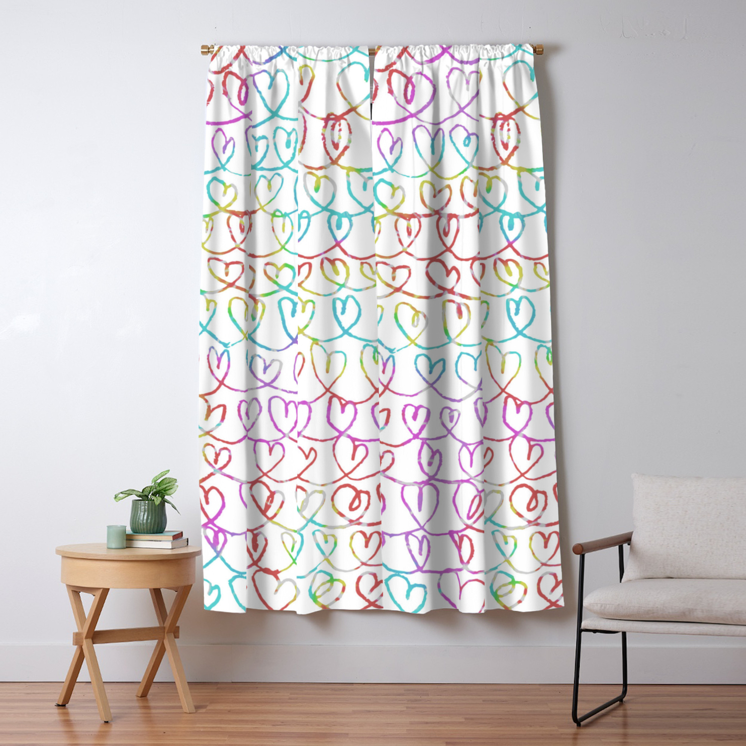 Heart Tie Dye Pattern Blackout Curtain By Ekaterina Sokol Designs