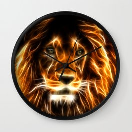 lion Wall Clock | Cool, Animal, Graphicdesign, Digital, Lion, Africa, Jungian, Love, Typography, Nature 