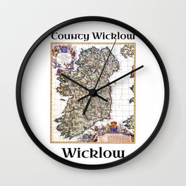 Wicklow Co Wicklow Ireland Wall Clock | Irish, Europe, Nation, County, Ireland, Wicklow, City, Graphicdesign, Places 