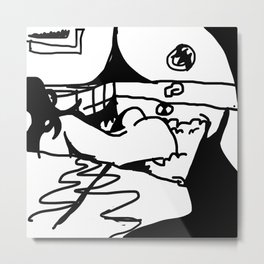 Loli Metal Print | Black and White, Illustration, Abstract, People 