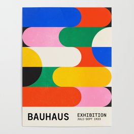 BAUHAUS 03: Exhibition 1923 | Mid Century Series  Poster | Pattern, Museum, Retro, Modern, Graphicdesign, 90S, Geometric, 70S, Abstract, French 
