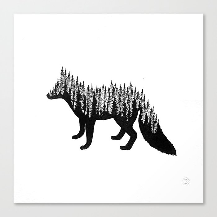 Fox Silhouette Canvas Print By Wildwither Society6